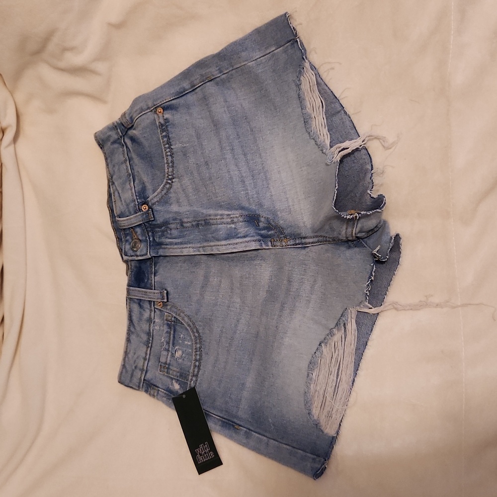 Cut off denim shorts